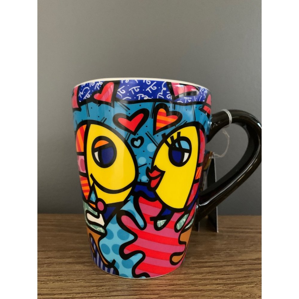 Limited edition Britto Mosaic styles painting art ceramic cup